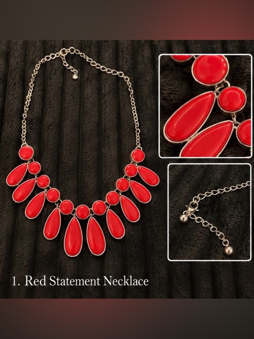 Red Statement Necklace - Women's Jewelry